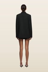 Marcelli Blazer - Black/White Pinstripe — model back