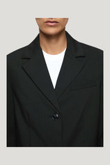 Marcelli Blazer - Black/White Pinstripe — model side