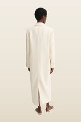 Margot Long Tailored Blazer, vanilla — model back