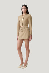 Marielle Button Up Cropped Jacket — model side