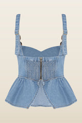 Marina Denim Top — model back