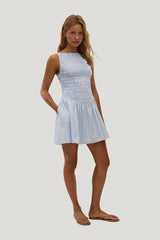 Martina Mini Dress Paloma Check — model side