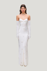 Maxi Beaded Waterlily dress — model front