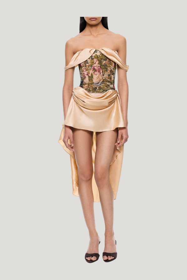 Meadow Tapestry Corset — model front