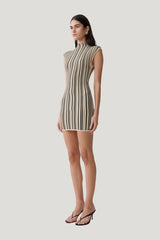 Meggie Striped Sleeveless Mini Dress — model side