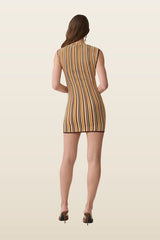 Meggie Striped Sleeveless Mini Dress — model back