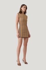 Meggie Striped Sleeveless Mini Dress — model side