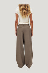 Wide Mid Waist Pants — model front