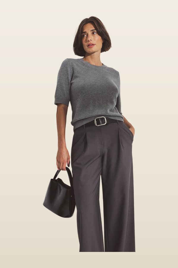 Wide Mid Waist Pants — model back