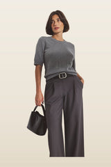 Wide Mid Waist Pants — model back