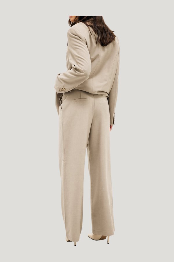 Wide Mid Waist Pants — model front