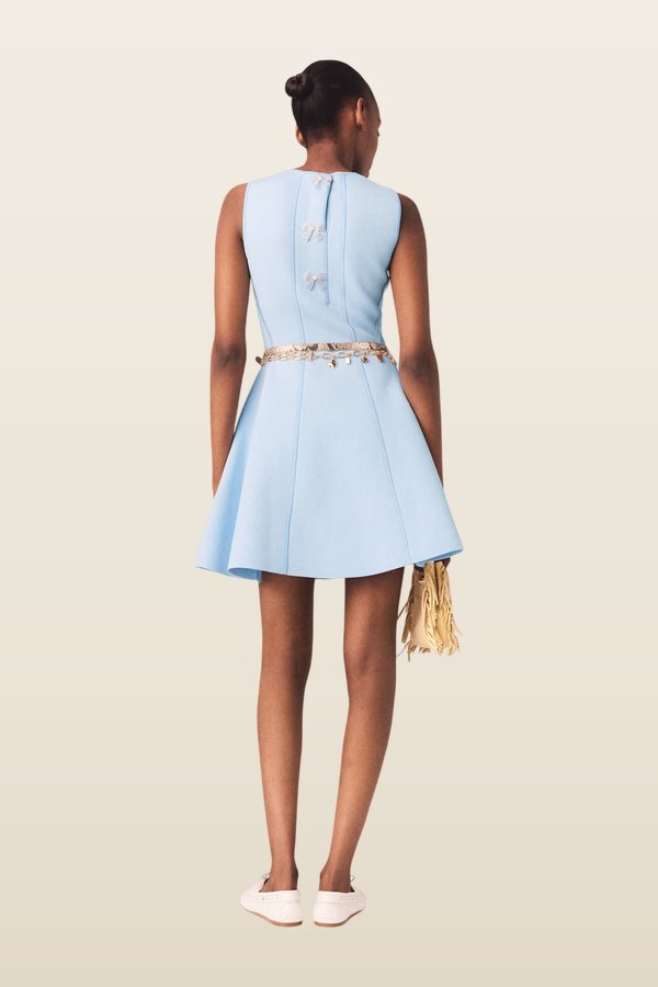 Skater dress with jewelled bows — model back
