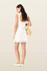 Mirrored crochet dress — model back