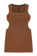 Short linen-blend dress — packshot