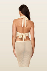 Miami Top - Ivory Shiny Knit — model back
