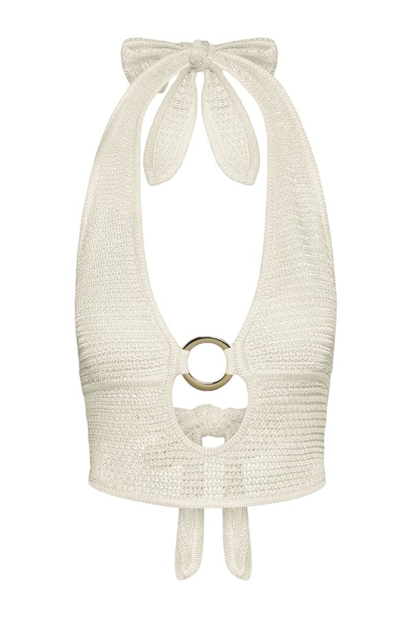 Miami Top - Ivory Shiny Knit — packshot