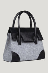 Micro Daphne In Grey Wool — model front