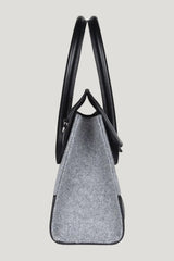 Micro Daphne In Grey Wool — model side