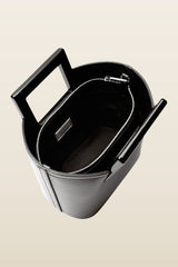 Micro Riviera In Black Leather — model back
