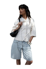 Mid Waist Loose Denim Shorts — packshot