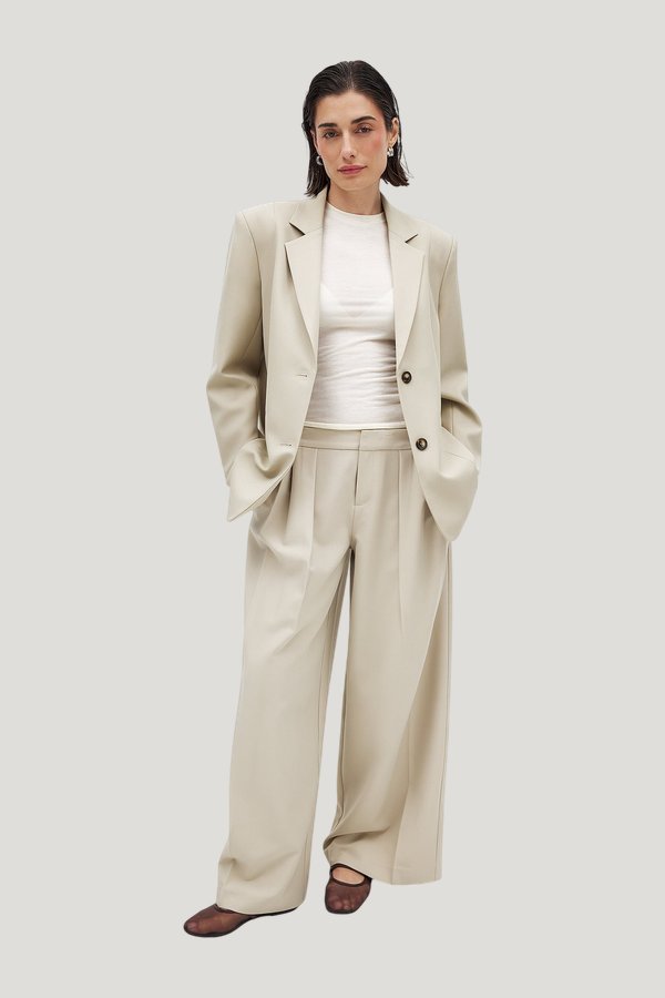 Mid Waist Suit Pants — model side