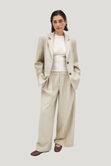 Mid Waist Suit Pants — model side