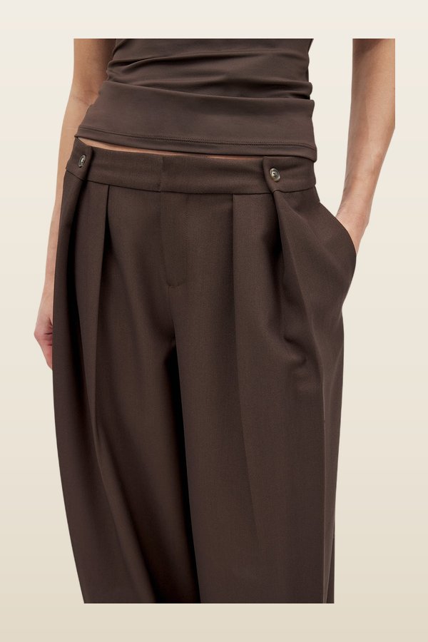 Mid Waist Suit Pants — model back