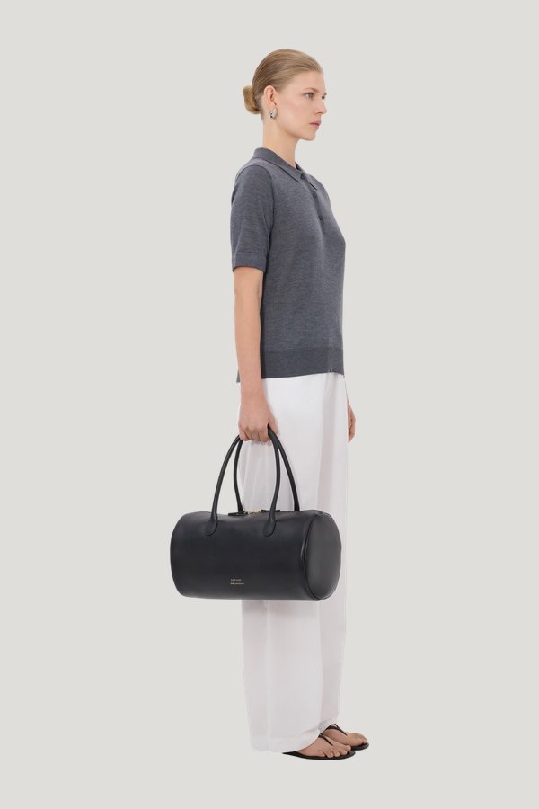 MIGO Fluid cashmere polo shirt — model side