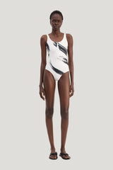 MINEA Printed zipped swimsuit — model front