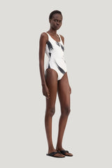 MINEA Printed zipped swimsuit — model side