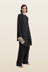 Mini T-lock paisley clutch rye/black — model back