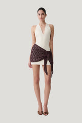 Mollie Mini Dress With Crochet Overlay — model front