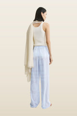Monogram cotton-blend pj bottoms sky — model back