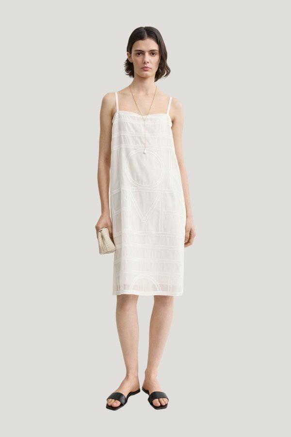 Monogram cotton voile dress — model front
