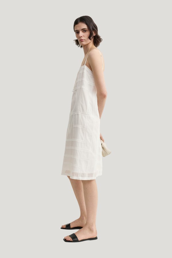 Monogram cotton voile dress — model side