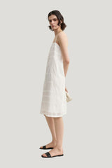 Monogram cotton voile dress — model side
