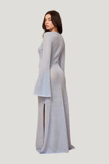 Montego Dress - Sky Lace Crochet — model side