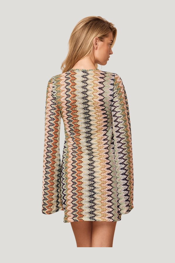 Montego Mini Tie Dress - Porto Cervo Multi — model side