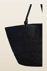 Natural Raffia Tote — model back