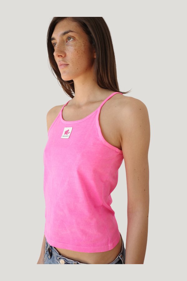 The Neon Pink Camisole — model side