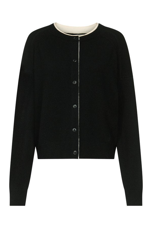 NICOLA Bicolor cashmere cardigan — packshot