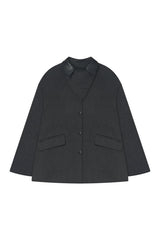 Jada - Regenerated leather jacket - Grey Melange/Black — packshot