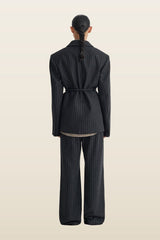 Osono - Pinstripe wool blazer — model back