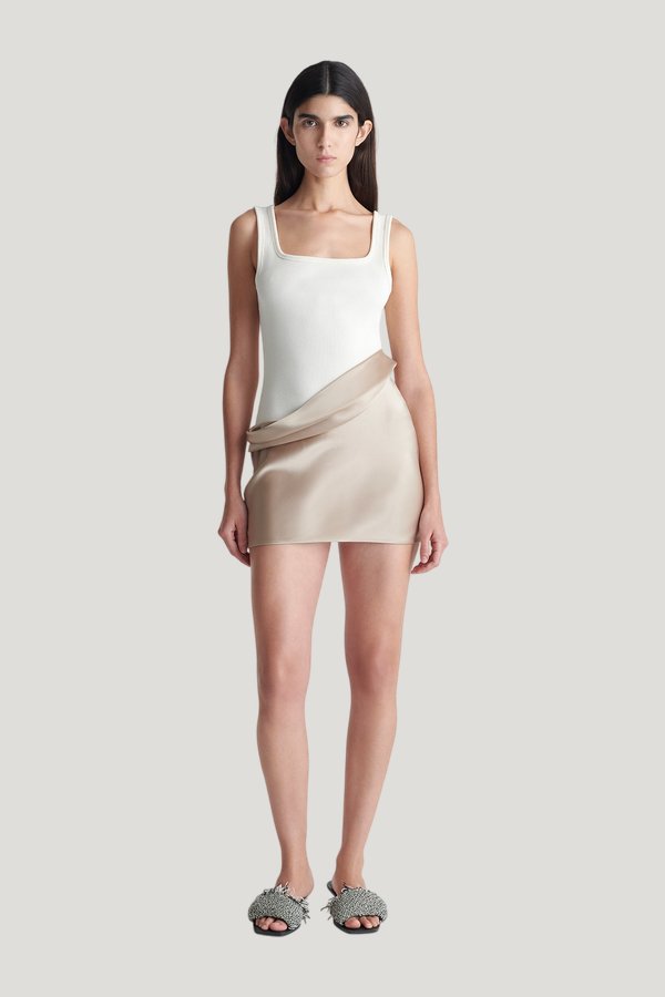 Marijn - Mini dress - Dune/Creme — model front