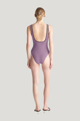 Sorena - Recycled nylon swimsuit — model side