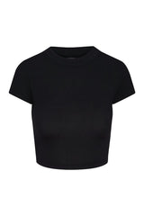 Ojai Tee Crop - Black Lightweight Rib — packshot