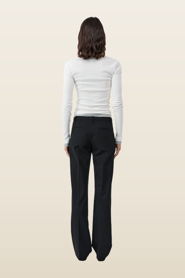 Organic Cotton Layered Long Sleeve Top — model back