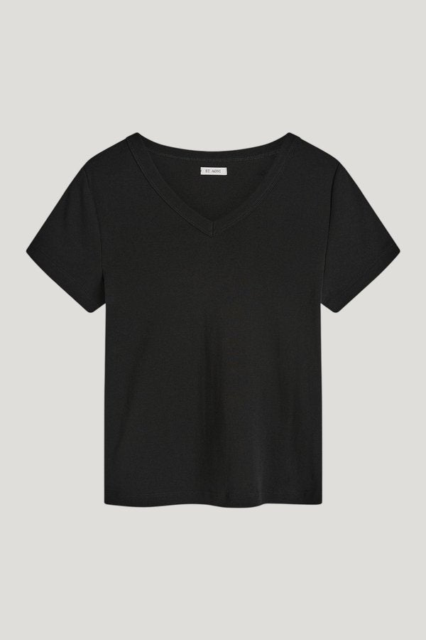 Organic Cotton V Neck Tee - Jet — extra