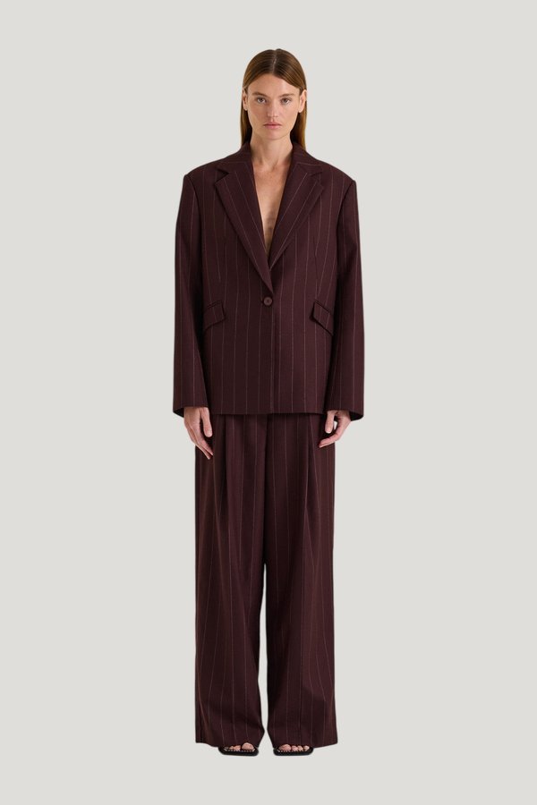 Ornella Pinstripe Blazer — model front