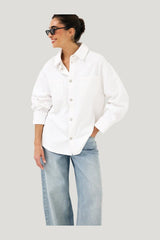 Oversized Denim Shirt — model front